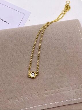 Marrin Costello 14K Gold White Topaz Soleil Bracelet Dainty Minimalist Jewelry
